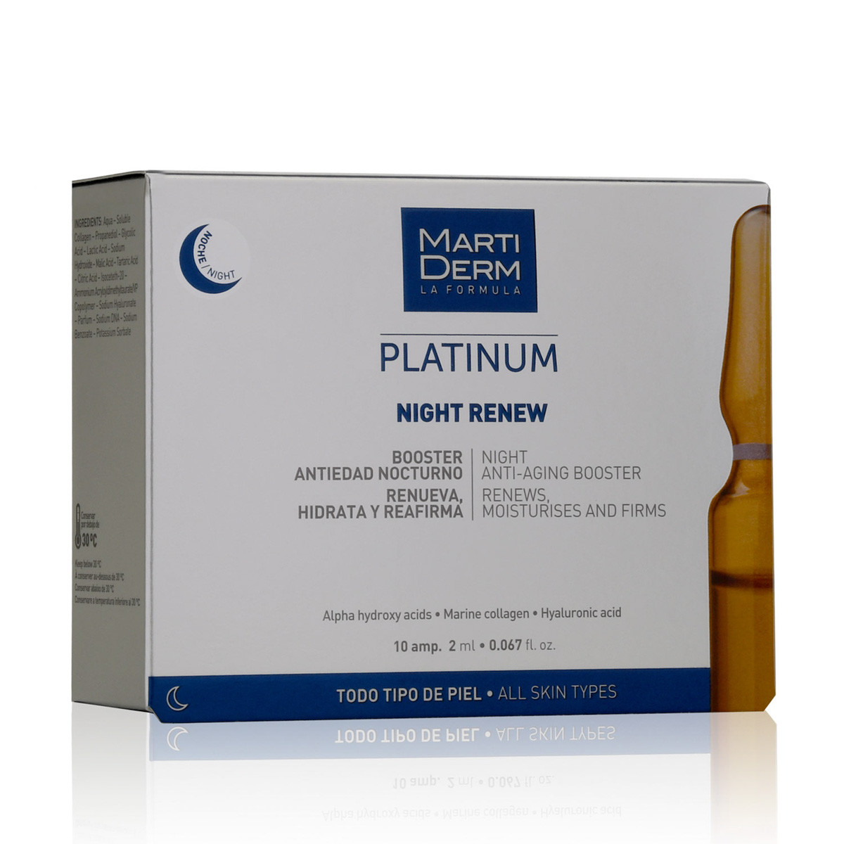 MartiDerm Platinum Night Renew 10 ampollas