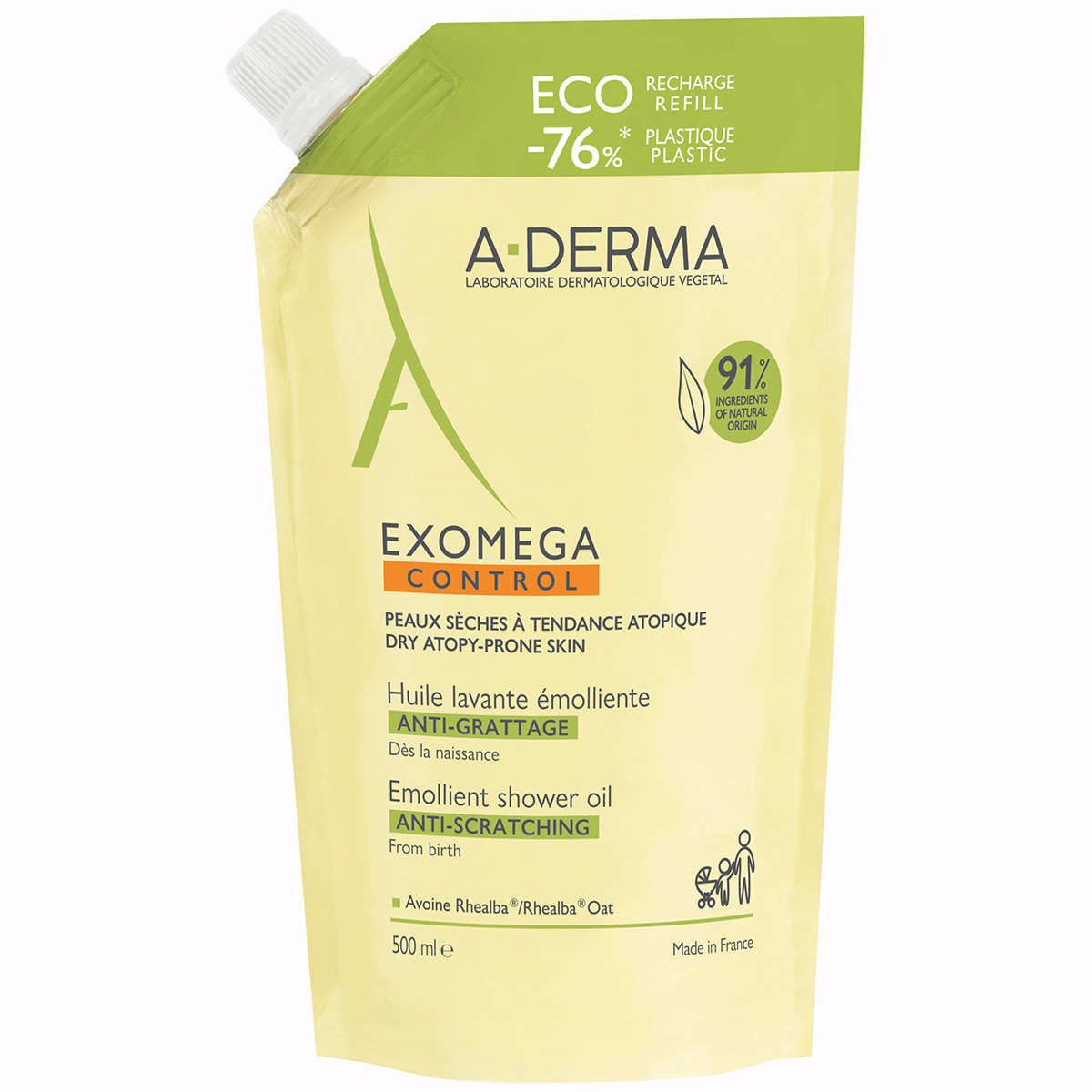 Aderma Exomega aceite limpiador recambio 500ml