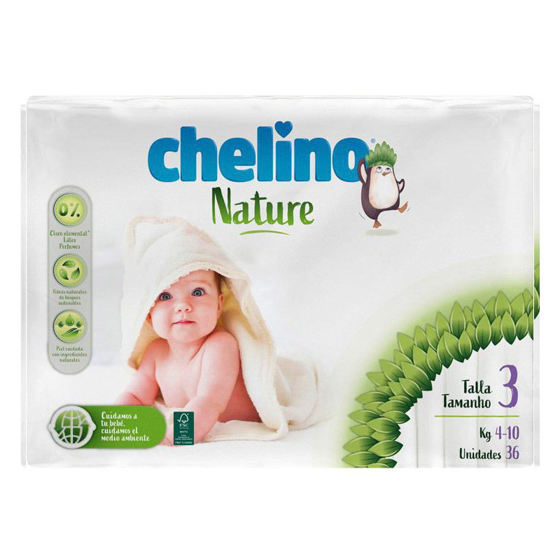 Chelino Nature pañal talla 3 36u
